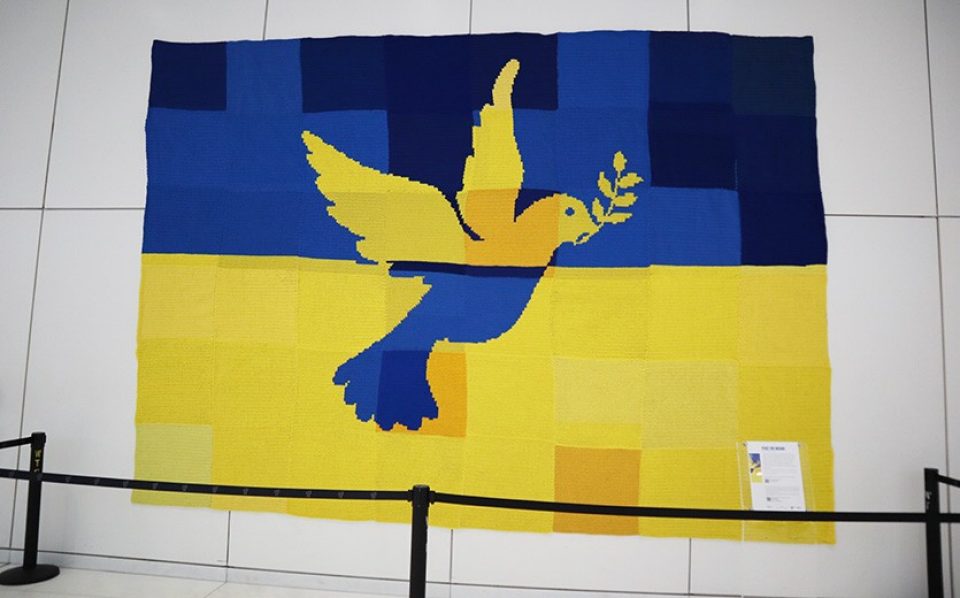 Peace For Ukraine Crochet Mural
