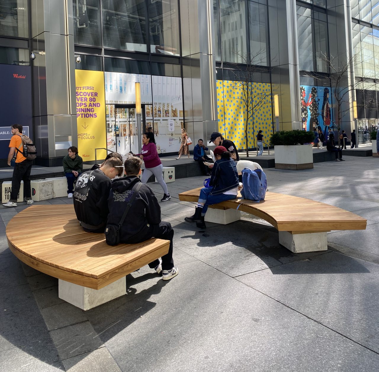 people sitting on a bench