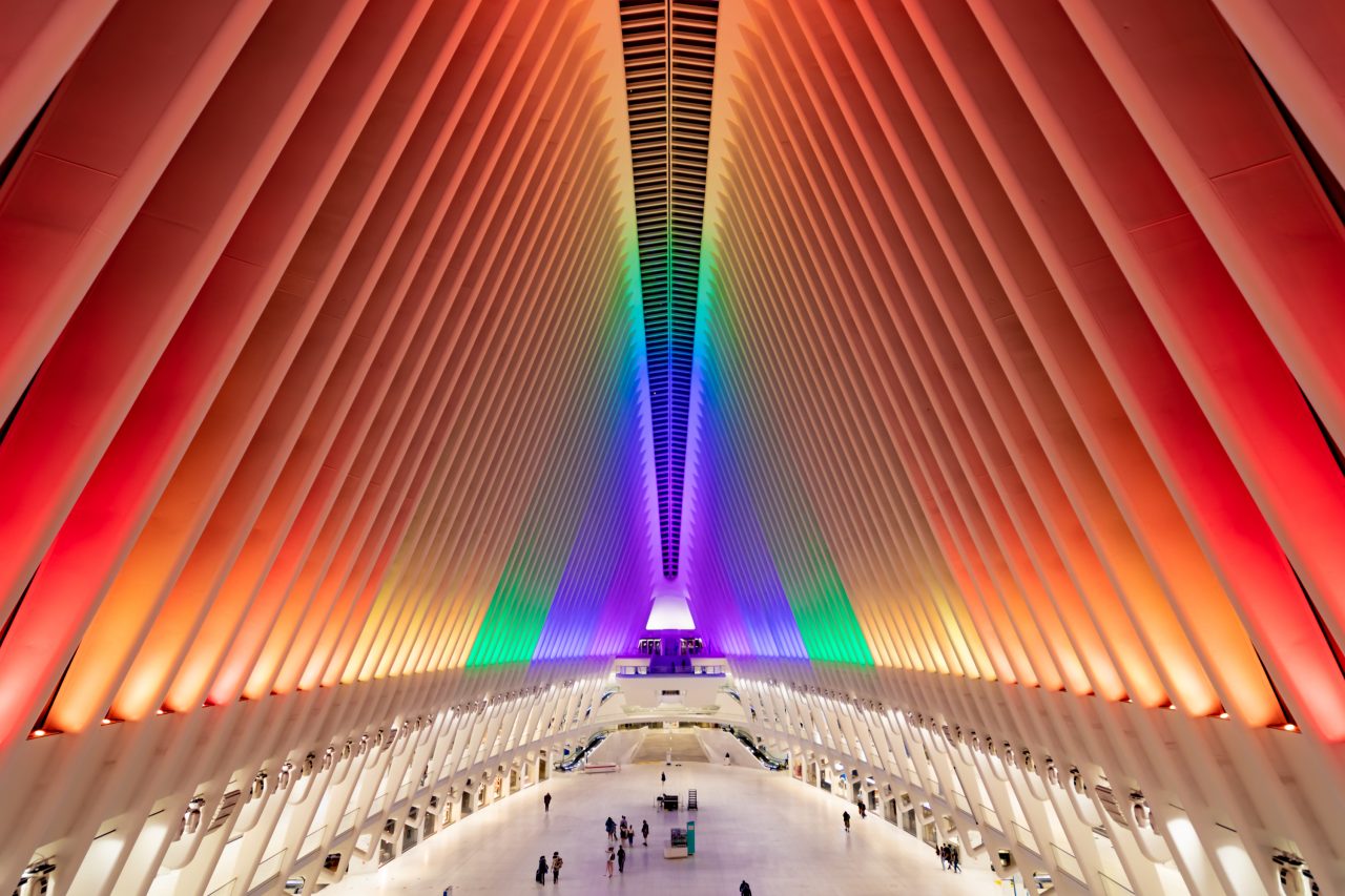 rainbow lights for pride in the oculus